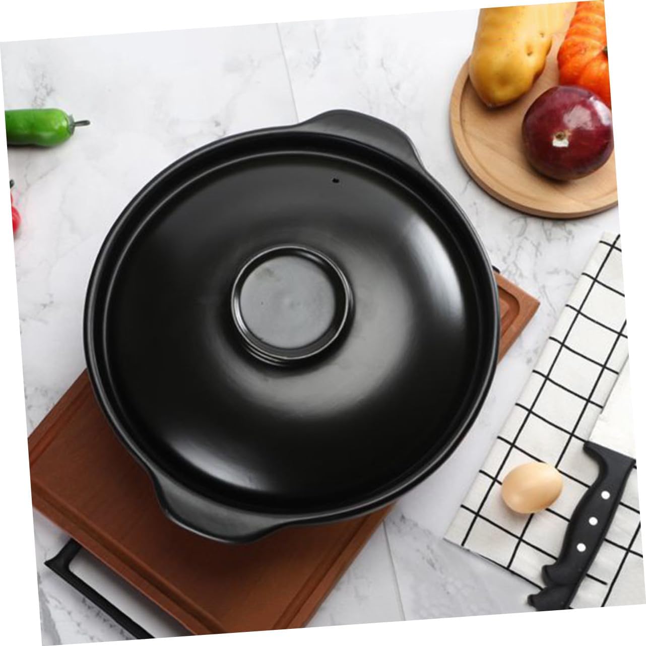 Ceramic Casserole Pot with Lid for People High-temperature Resistant Nonstick Stew Pot for Braised Chicken Bibimbap Soup for Home and Restaurant Use