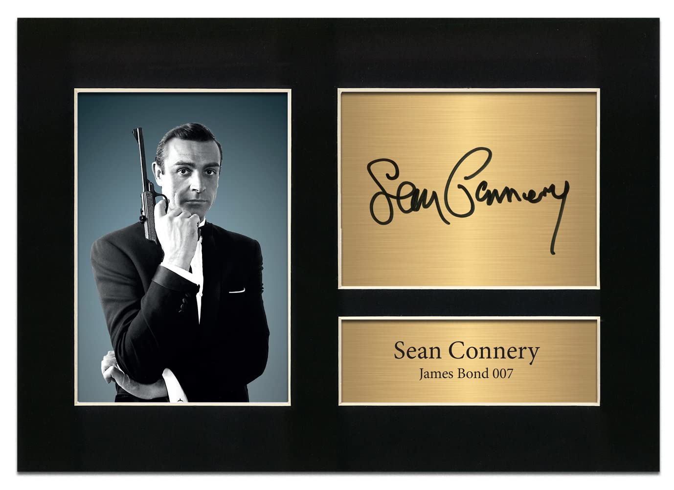 Zulu Image Sean Connery James Bond 007 Signed | Autograph A4 Printed Photo Reproduction Print Picture Poster Display No75, Black