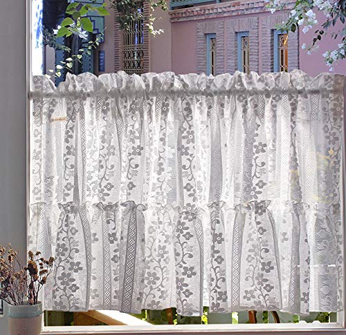 Cortinas de café francesas tipo cenefa corta para cocina 4
