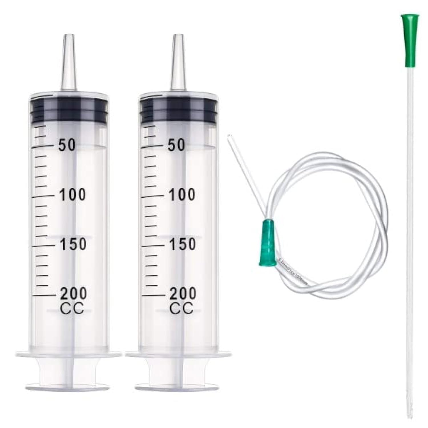 greatstar 2 Pack 200ml Large Syringes,Pipettes Individually Packaged, For Pet Feeding, ScientificLaboratory and Measuring Liquid, Ink or Glue Applicators (Sold by: zexinstore)