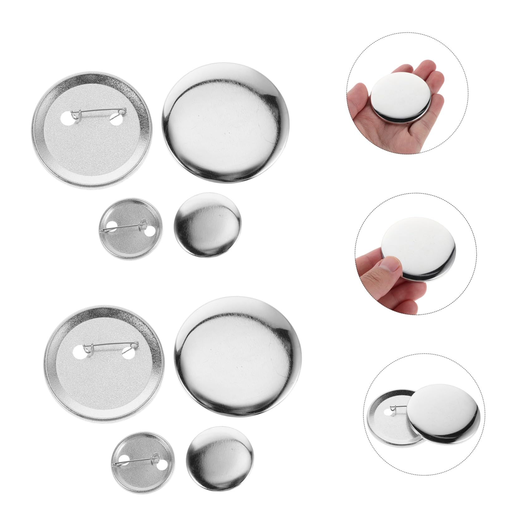 COHEALI 200 Set Kit per Spille Bottone Rotonde in Ferro 32mm Spilla Resistente e Fissaggio Sicuro per Progetti Artigianali Fai da Te