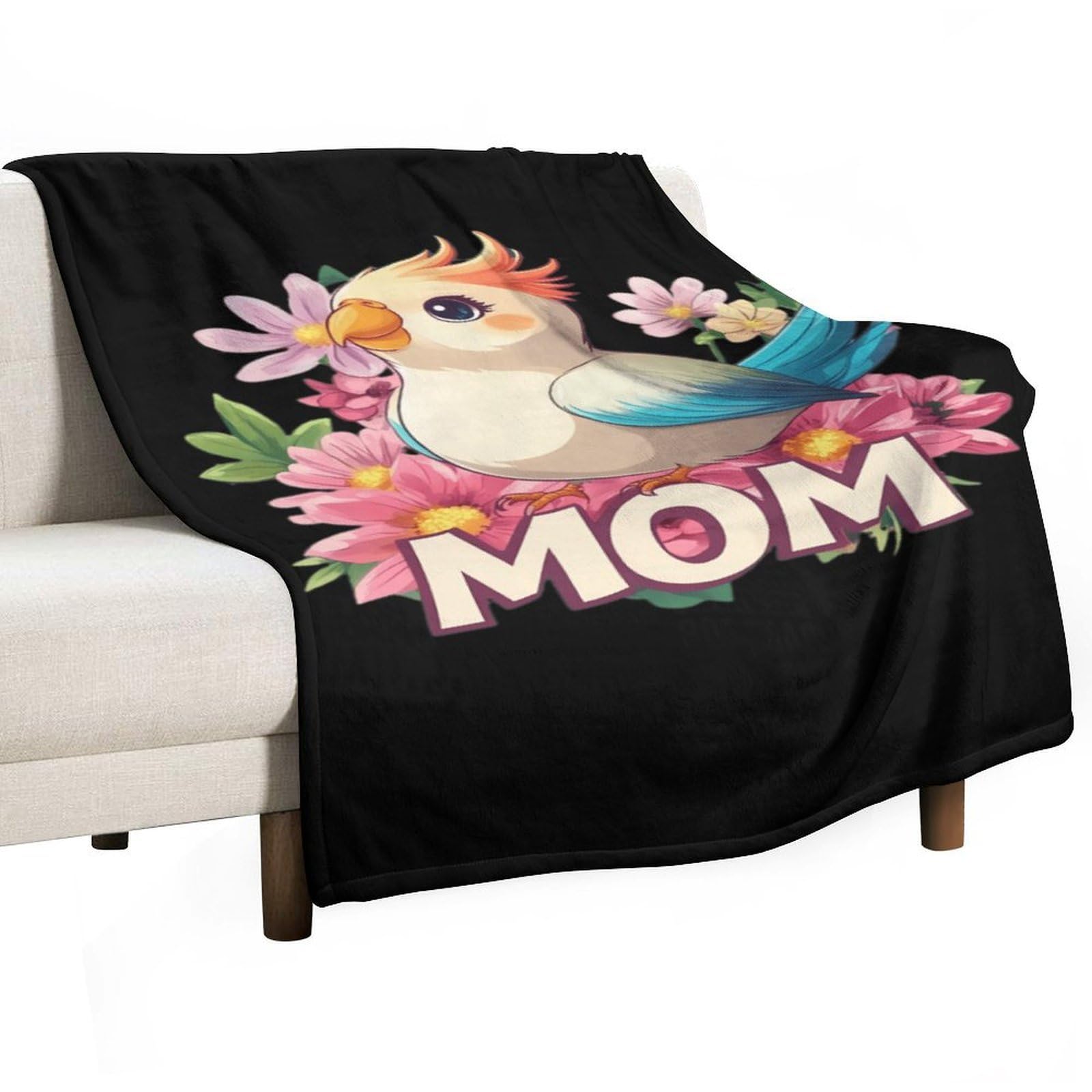 Cgsbngha Style Cockatiel-Mom-Bird Parrot Flannel Fleece Blanket Lightweight Soft Throw Blankets For Sofa Couch Bed Chair