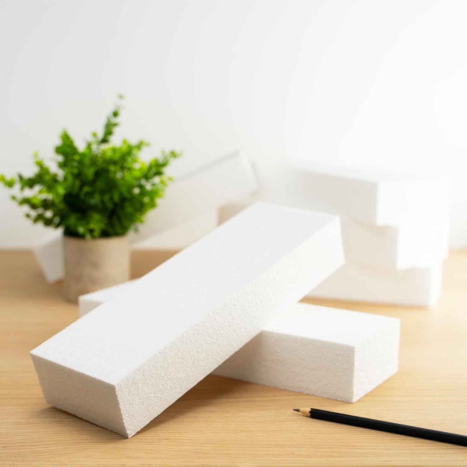 MCE-Commerce A3990714 Polystyrene Blocks, Polystyrene Rectangles, Blocks for Crafts, 30 × 10 × 5 cm, White, 30 x 10 x 5 cm, 6 Count