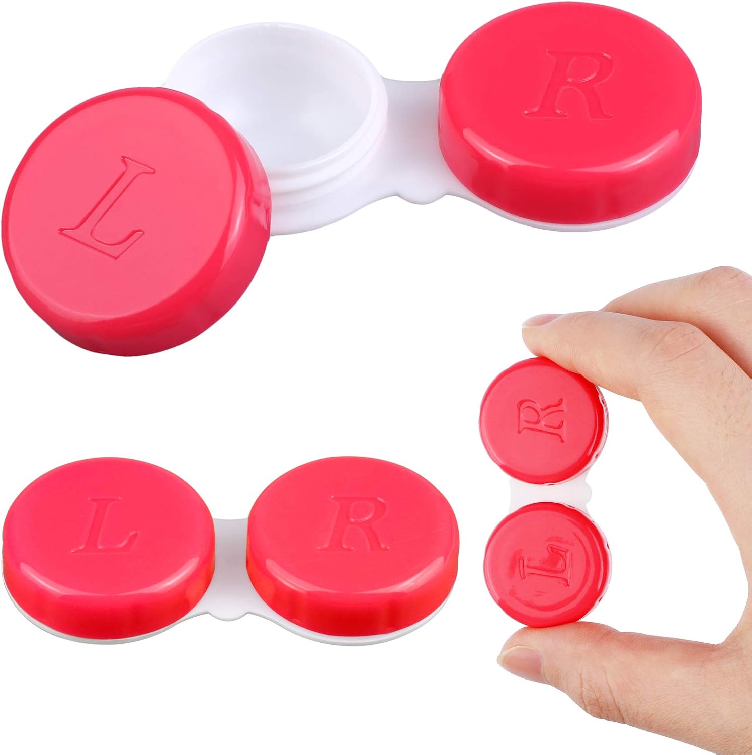 Elcoho 30 Pack Multi-Colored Contact Lens Case Left/Right Eyes Contact Lens Container Portable Eye Lens Storage for Eyes Care