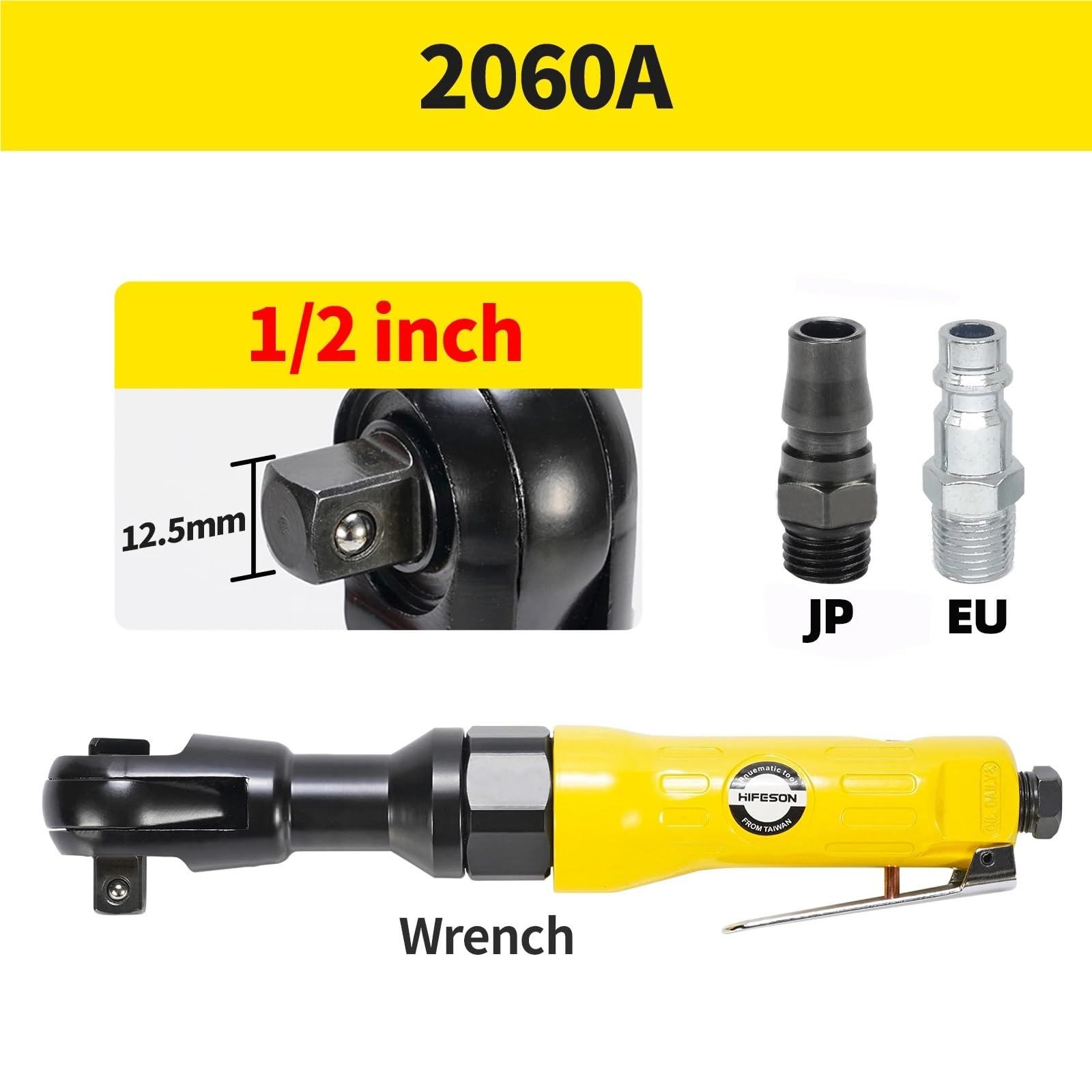Klucz pneumatyczny z grzechotką pneumatyczną Adjust moment obrotowy lever kwadratowy napęd prosty trzpień profesjonalne narzędzie 1/2" 3/8" 1/4" (2060A 1-2)