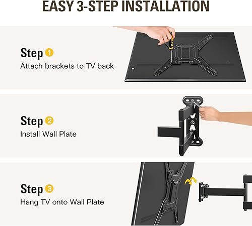 Miniatura 9 de Mounting Dream Soporte de pared para TV para la mayoría de televisores de pantalla plana LED, LCD, OLED y plasma de 26 a 55 pulgadas con brazo