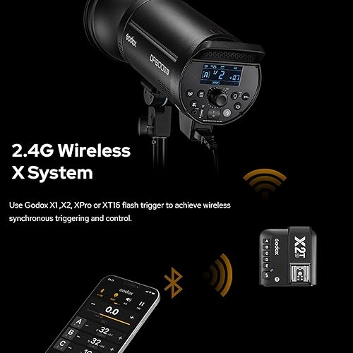 Miniatura 4 de Godox Flash de estudio DP600IIIV 600Ws, GN106 5600±200K 2.4G X System 1/2000-1/800s Bowens Mount, flash estroboscópico monolight para retrato, moda,