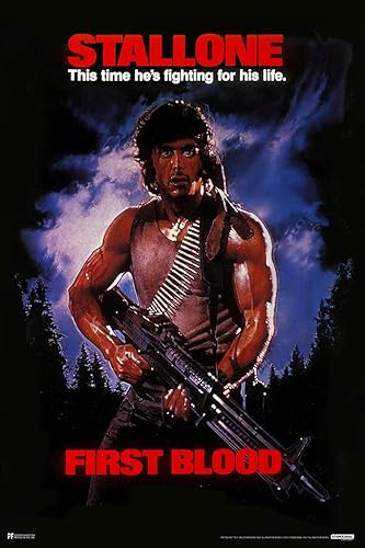 First Blood Rambo This Time Hes Fighting For His Life Retro Vintage 80s Cine Decor Memorabilia Action Film Sylvester Stallone Series Collection Cool
