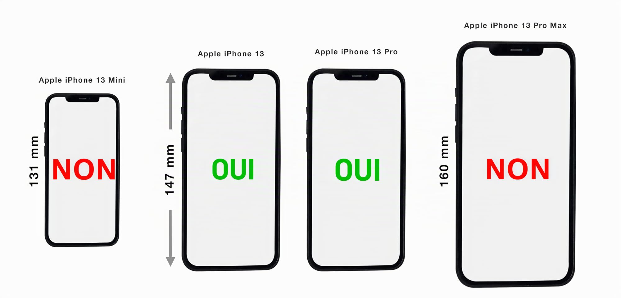 Étui Ceinture pour Apple iPhone 13 / iPhone 13 Pro, Vrai Cuir, Couleur Noir, Clip Ceinture, Horizontal, Fermeture magnétique