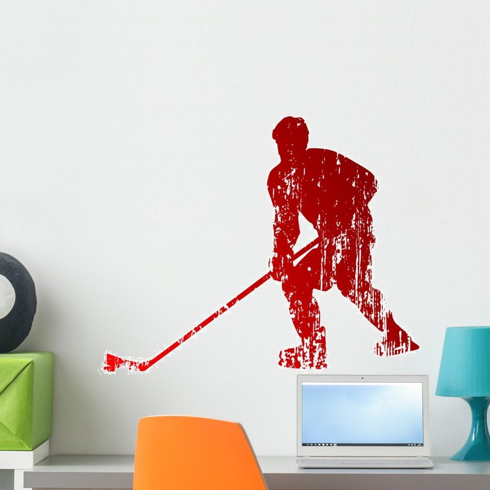 Wallmonkeys Abstract Hockey Player Wall Decal Peel and Stick Graphic (24 in H x 24 in W) WM366837