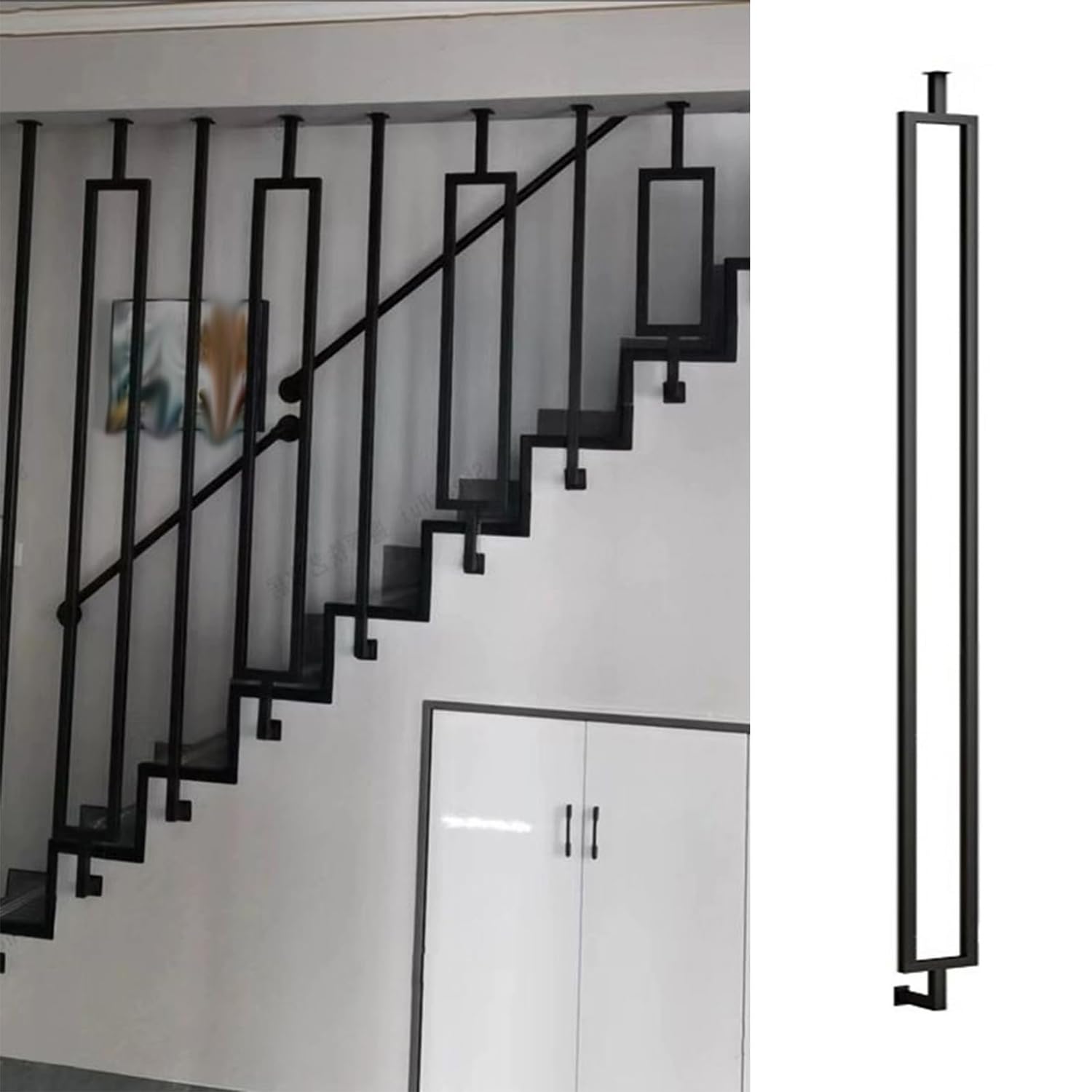 Rampes d'escalier personnalisables longueur 130cm barre de securite inclinee A01