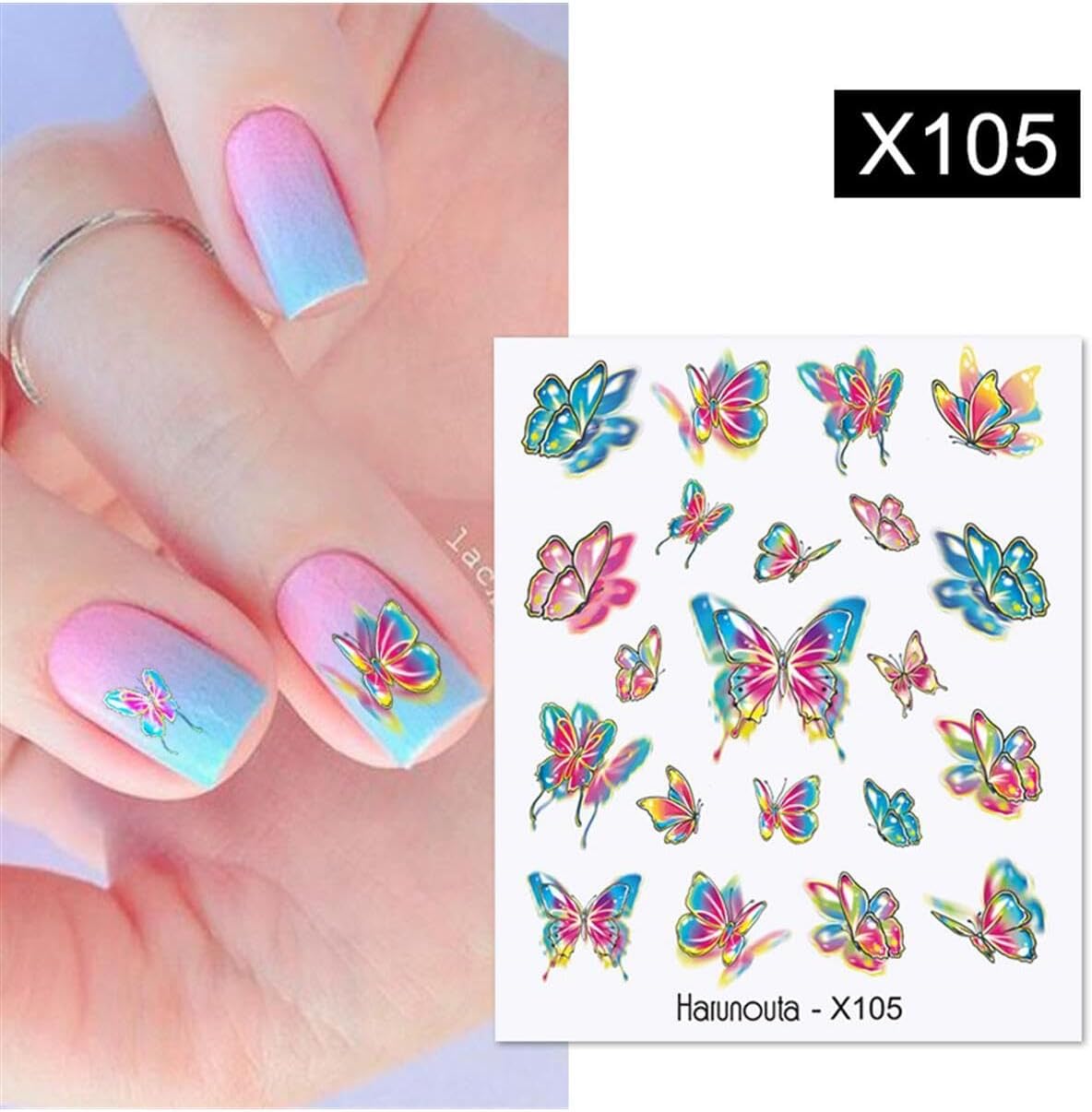Tırnakmania Su Transferli Nail Art Sticker X105 (53013-5) 3946