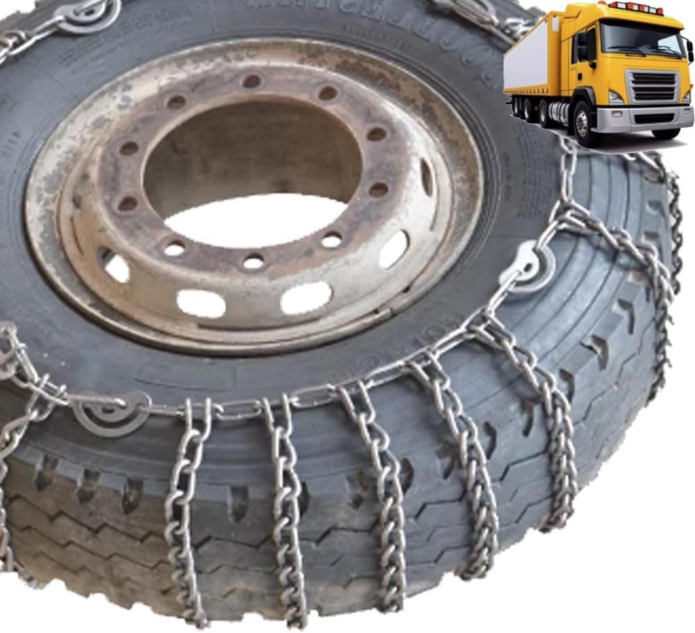 2pcs 9mm Heavy Duty Snow Tire Chains for Suv Pickup Trucks and AVT Traction Chains Manganese Skid Design for Snow,Mud and Sand Reliable Grip 295/70R22.5 2pcs 235/75R17.5