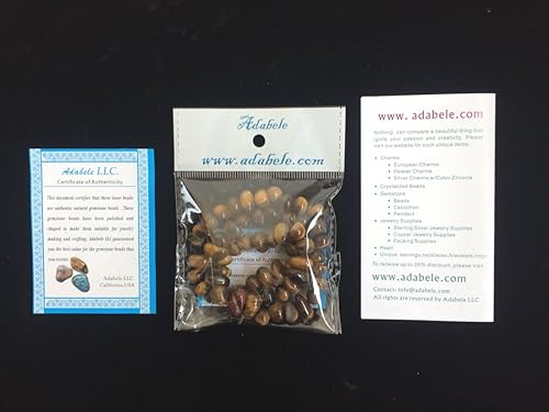 Miniatura 6 de 1 hebra Adabele - Cuentas sueltas de piedra preciosa de ojo de tigre de oro natural, forma libre, 0.315 in-0.394 in, espaciador de piedras preciosas