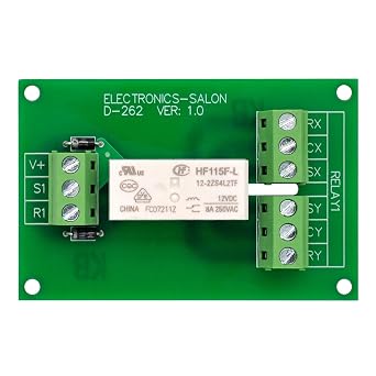 ELECTRONICS-SALON Passive Bistable/Latching DPDT 8 Amp Power Relay Module, 12V Version