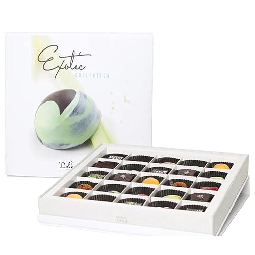 Dallmann Confections Caja de regalo de chocolate exótico - Trufas de chocolate gourmet - Combinación de ingredientes exóticos - 25 piezas