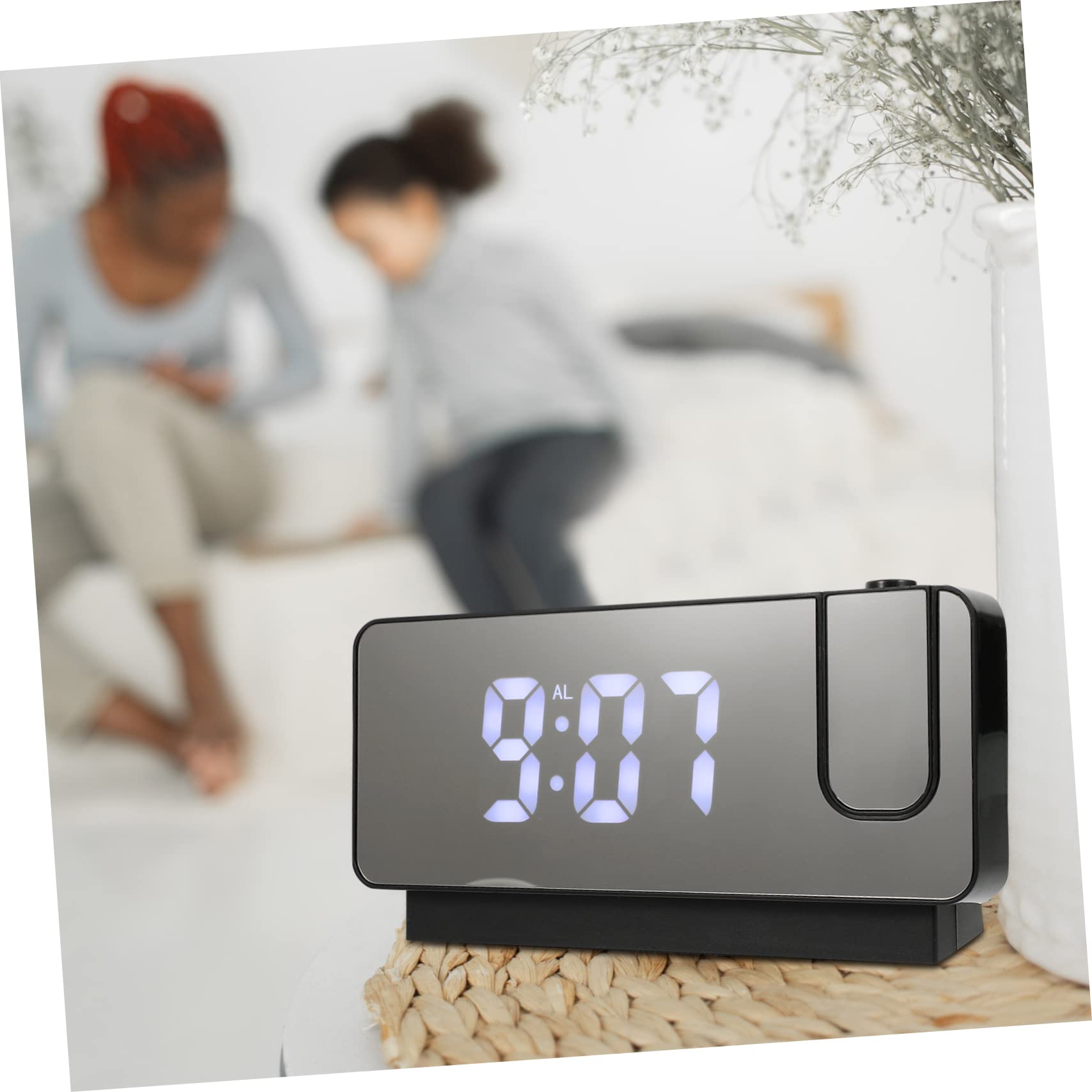 Elektronischer Projektionswecker LED Großanzeige, USB, Schwarz