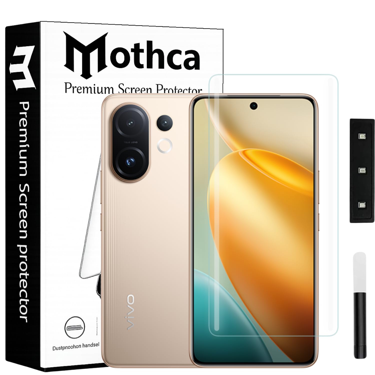 Mothca Premium Curved UV Tempered Glass Screen Protector for Vivo T4 Pro | HD Clear | Full Screen Coverage (Pack of 1)-picture-17