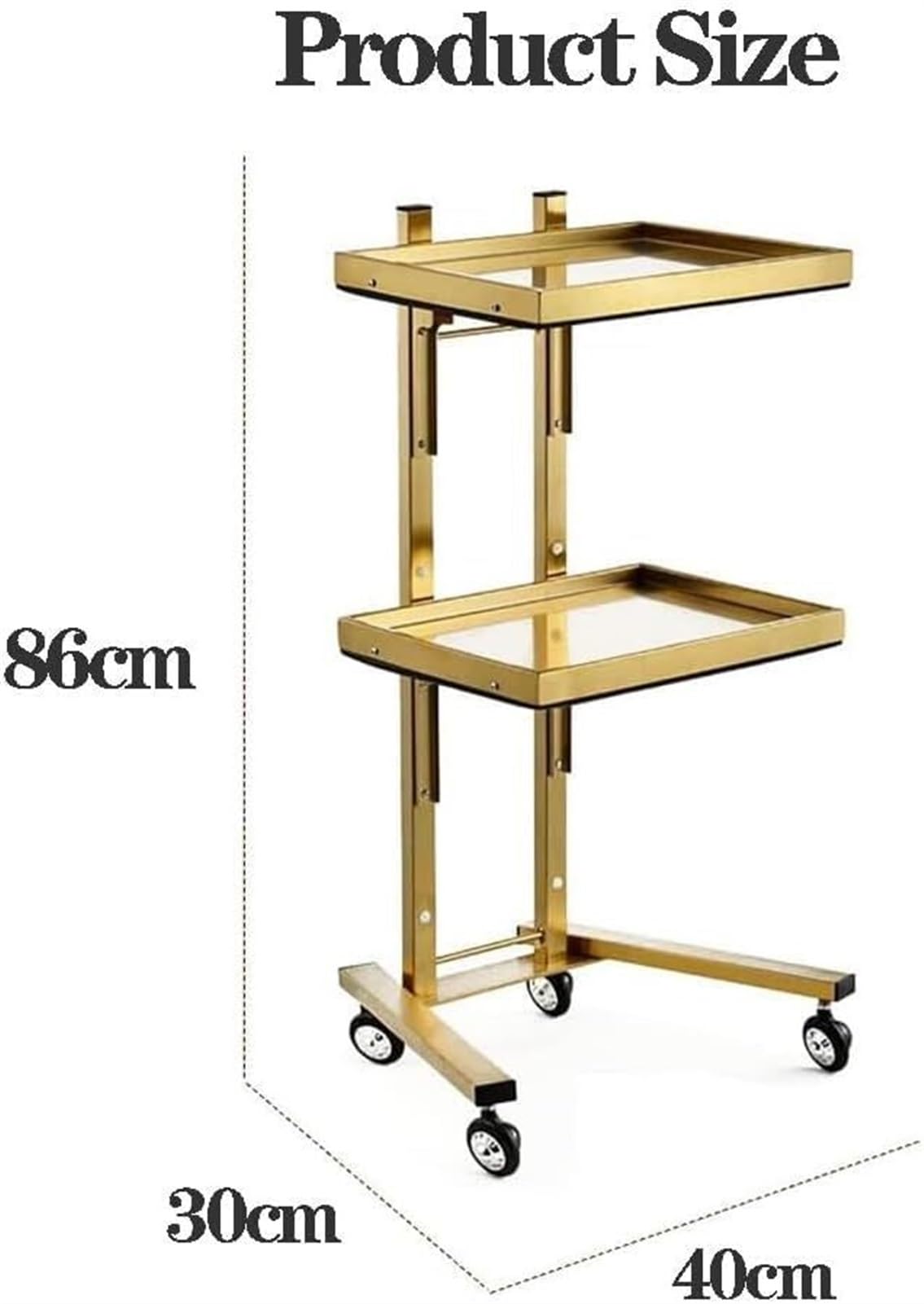 Carrito de salón de acero inoxidable de 3 niveles con ruedas, carrito de belleza multiusos con bandejas, equipo móvil de salón para peluqueros y spas