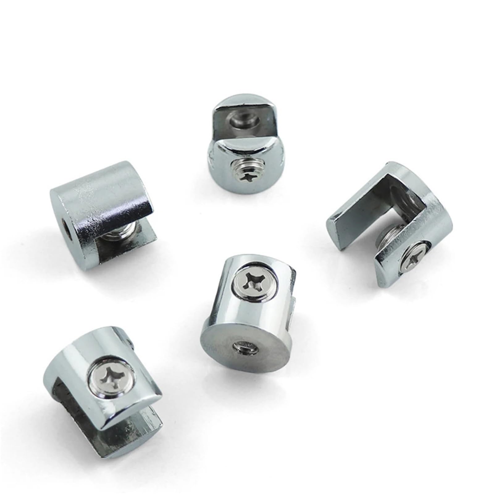 20pcs Glass Plated Brackets Zinc Clips Holder Satnds Support Bracket Clamps For 6-8mm