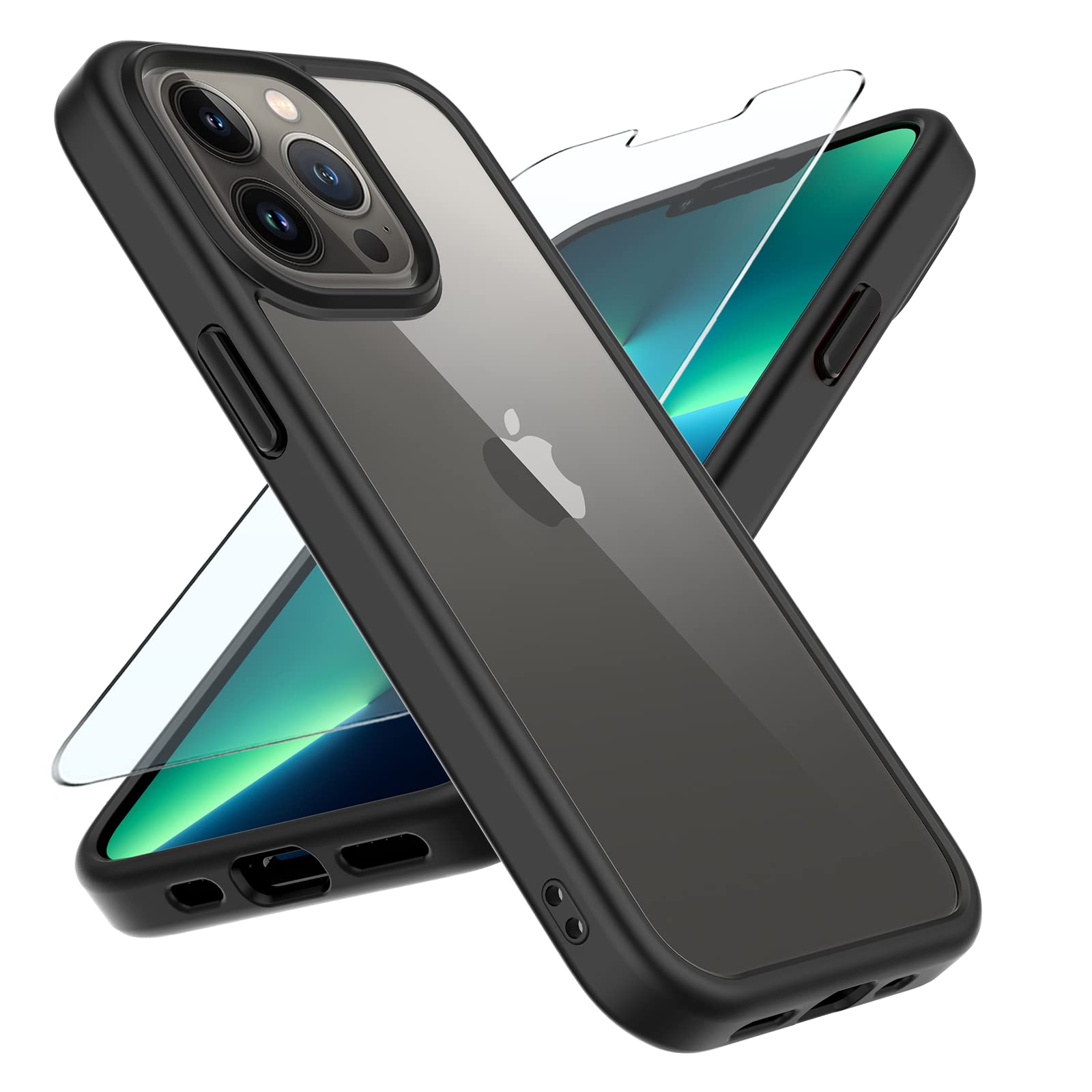 Gueche Compatible With IPhone 13 Pro Case Silky-Soft Touch Protective Phone Case, Shockproof Cover, Smartphone Coque For IPhone 13 Pro Funda 6.1-Inch ( Black