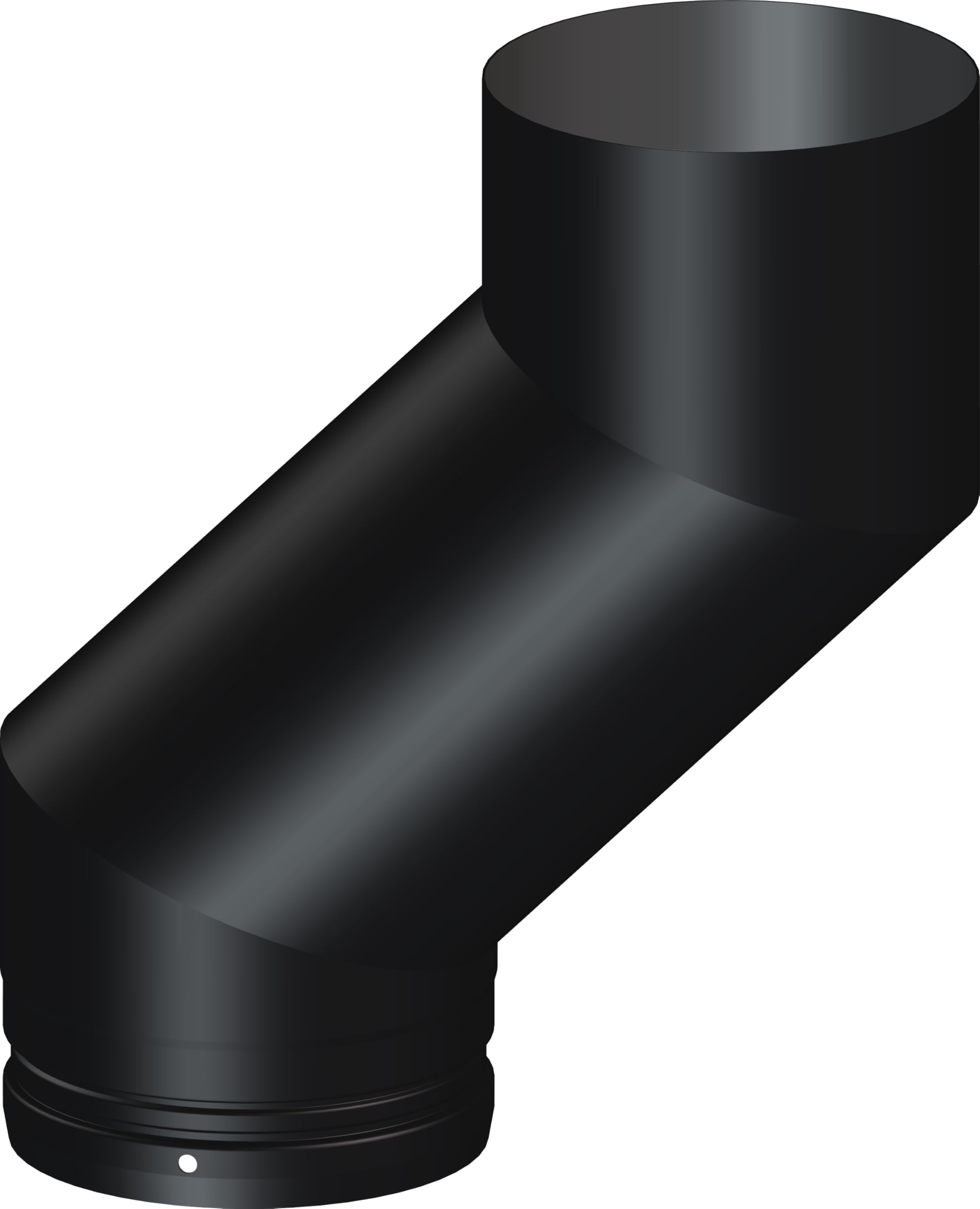 6 inch Double Bend Flue Pipe, 150mm, Short Offset, Single Wall, Black