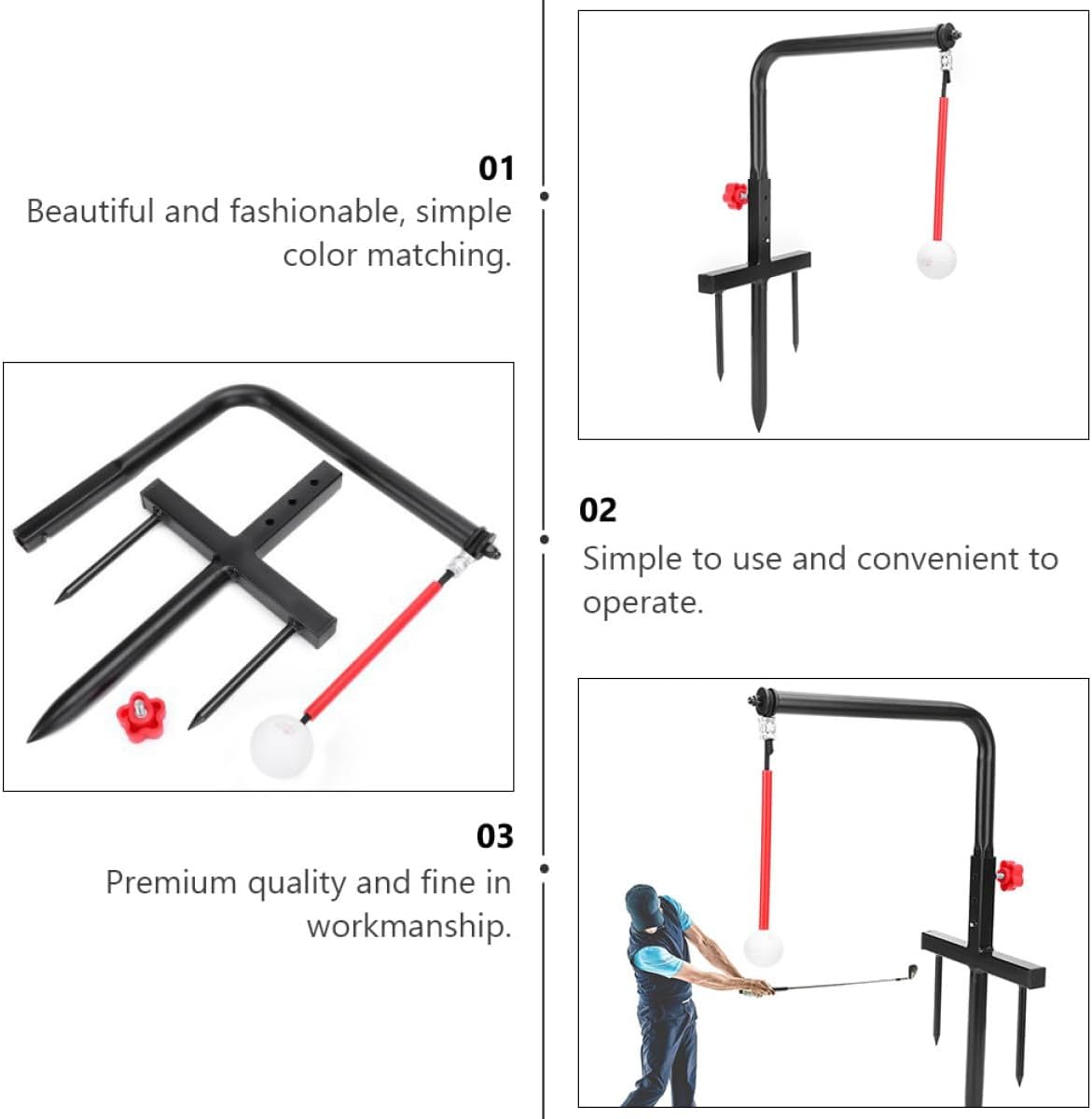 Housoutil Golf Swing Trainer Practice Tool Iron Swing Tool Outdoor Training Aid for Improving Rhythm, Balance, and Strength