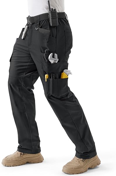 IGOLUMON Arbeitshosen Männer Herren Arbeit Hosen Stretch mit Vielen Taschen Cargohose Outdoorhose Taktische Hose mit Halbelastischer Bund - 1