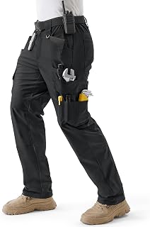 IGOLUMON Mens Work Trousers Stretch Fit Cargo Trousers Combat Cargo Pants