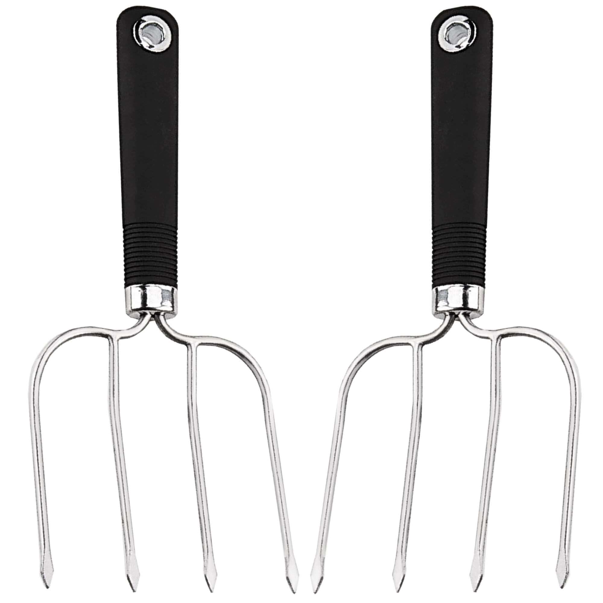 Andrew James Stainless Steel Carving Fork Set 2-Piece Meat Forks for Kitchen & BBQ, Long Handle, Non-Slip Grip, Sharp Tips