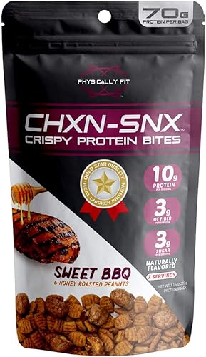CHXN-SNX - Bocadillos de proteína crujientes cacahuetes tostados dulces y miel 7 porciones 247oz de proteína por bolsa 715 onzas