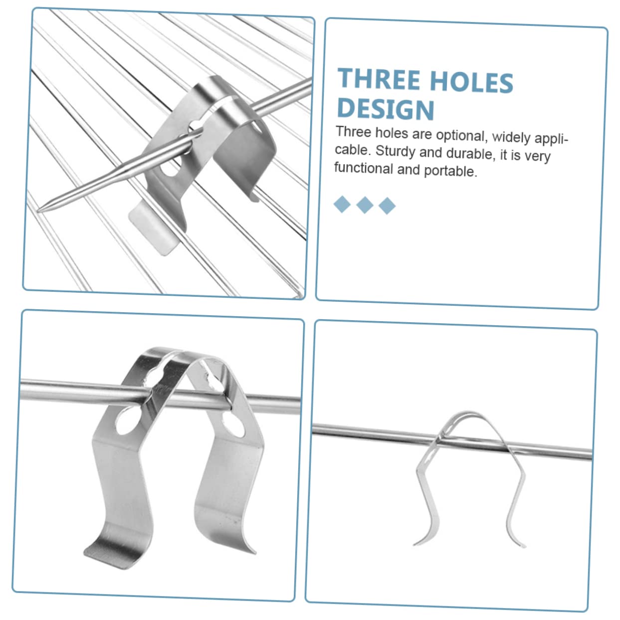 Holibanna 1Set BBQ Probe Clip with Design for Grill Temperature Probes Durable and Easy to Install for Barbecue and Picnic Use