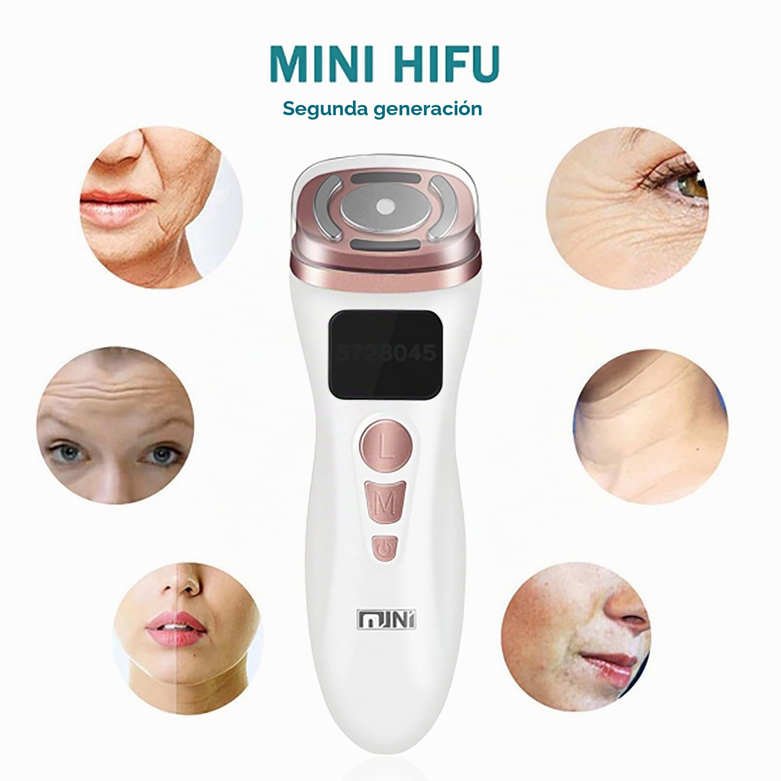 Mini HIFU Máquina Antienvejecimiento Levantamiento facial maquina de belleza RF EMS Levante el ajuste firme Rejuvenecimiento de piel Eliminación de arrugas Dispositivo de cuidado de la piel para casa