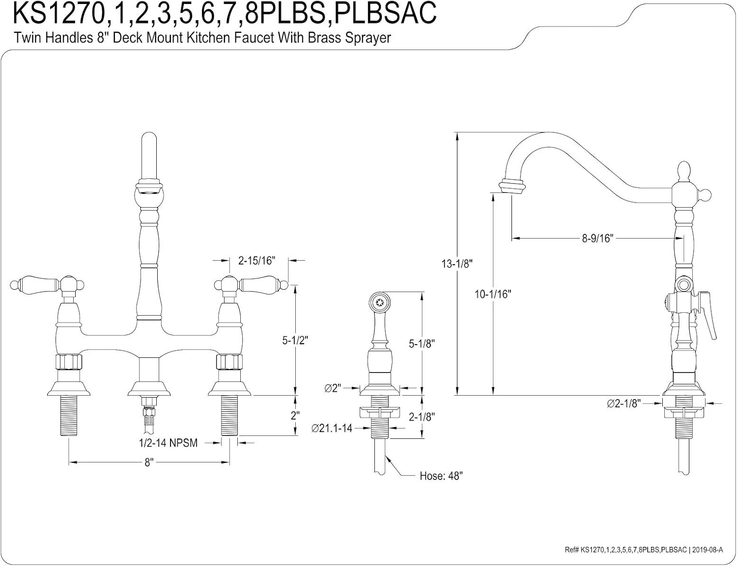 Lіmіtеd Stосk Kingston Brass KS1272PLBS Heritage Kitchen Faucet with Brass Sprayer, 8-3/4-Inch, Polished Brass Uр Tо 40% оƒƒ Kingston Brass KS1272PLBS Heritage Kitchen Faucet with Brass Sprayer, 8-3/4-Inch, Polished Brass