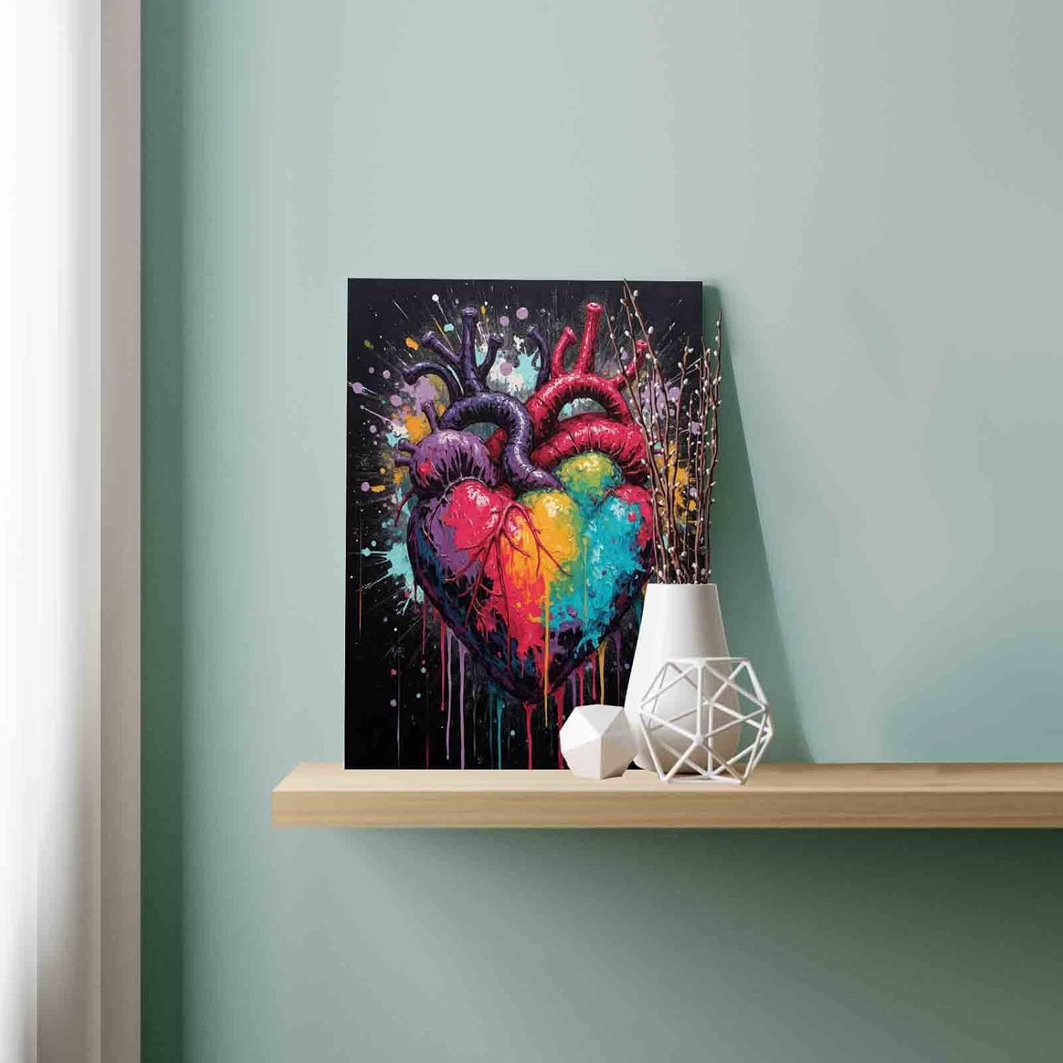 Aihonmin Human Organ Painting by Number for Children and Adult Beginners,Steampunk Style DIY Digital Oil Painting, Colorful Canvas DIY Gift Oil Painting for Home Decoration(Without Frame)