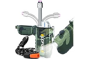 LcFun Electric Lighter Rechargeable, Plazma Lighters with LED Battery Display & Flashlight