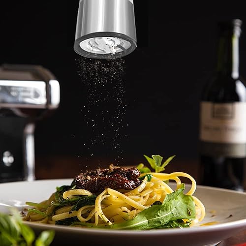 Miniatura 7 de Juego de mini molinillo de sal y pimienta, molinillo de pimienta recargable de 4 pulgadas para grosor ajustable, molinillo de especias de acero