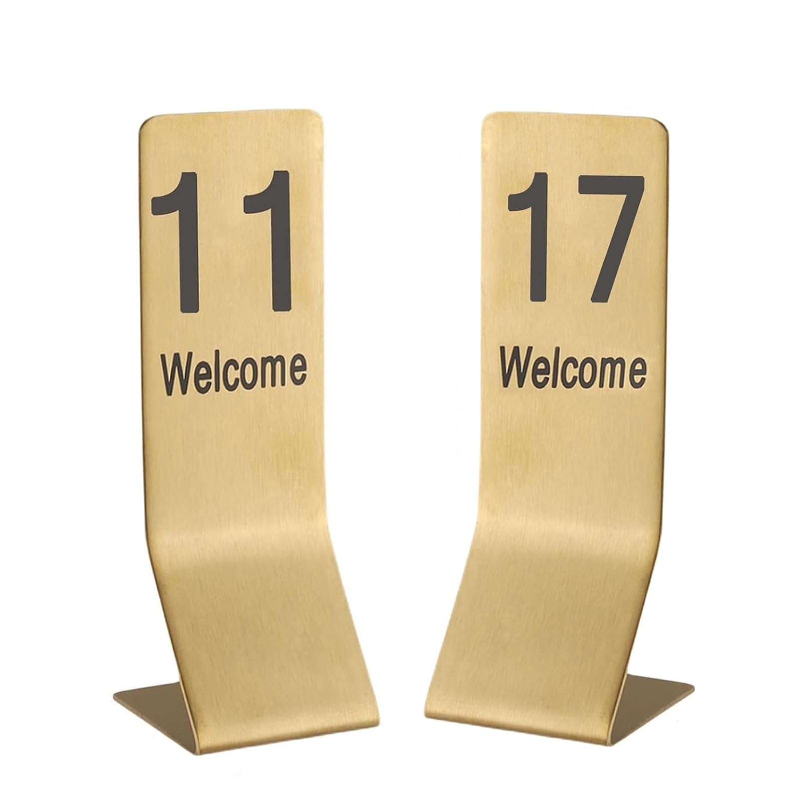 Números de pedido de mesa de acero inoxidable, pantalla vertical dorada para restaurantes, señalización múltiple, duradera y elegante para coordinación de eventos