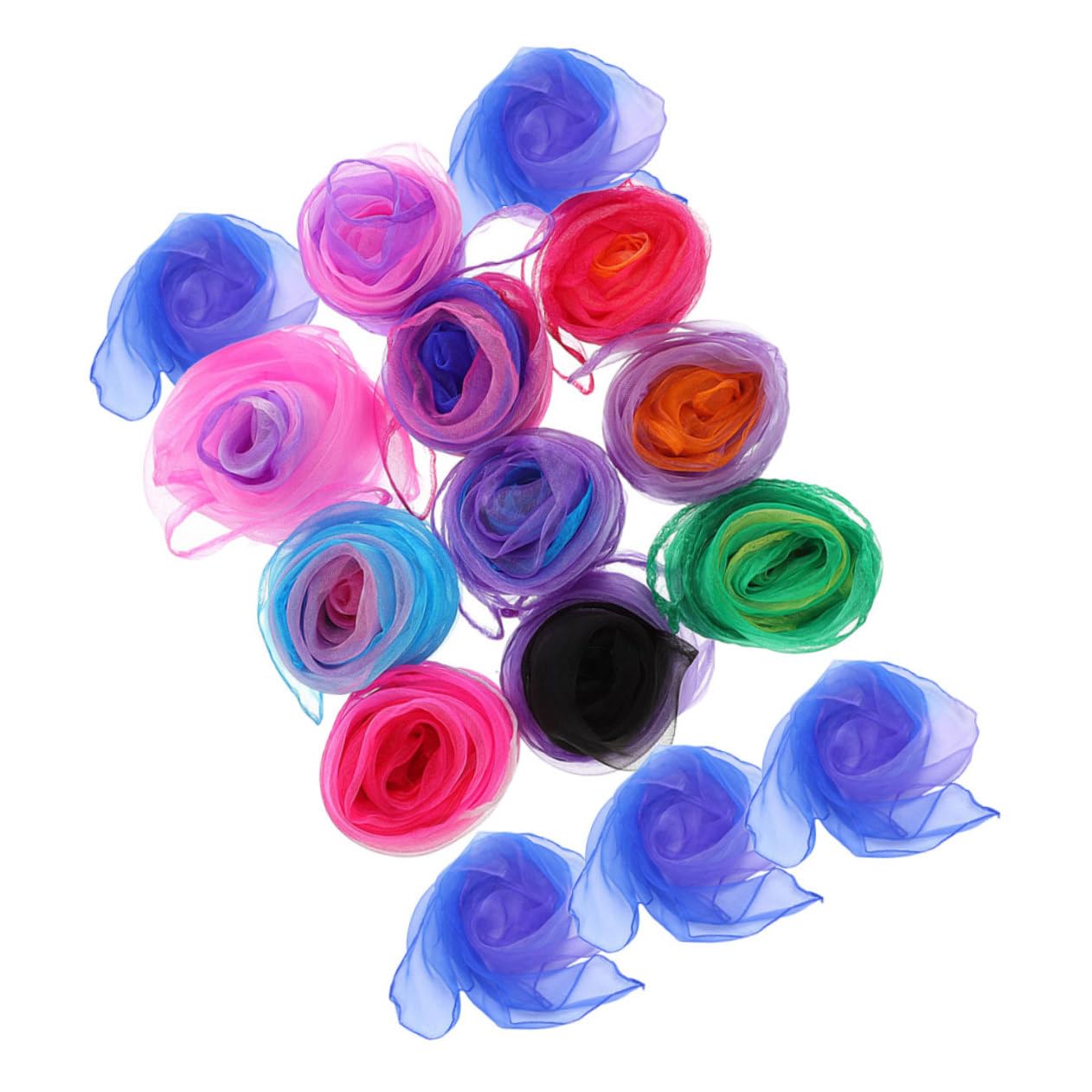 Holibanna Streamers 15pcs Square Scarves Juggling Props Play Scarves for Boys and Girls Stage Accessories