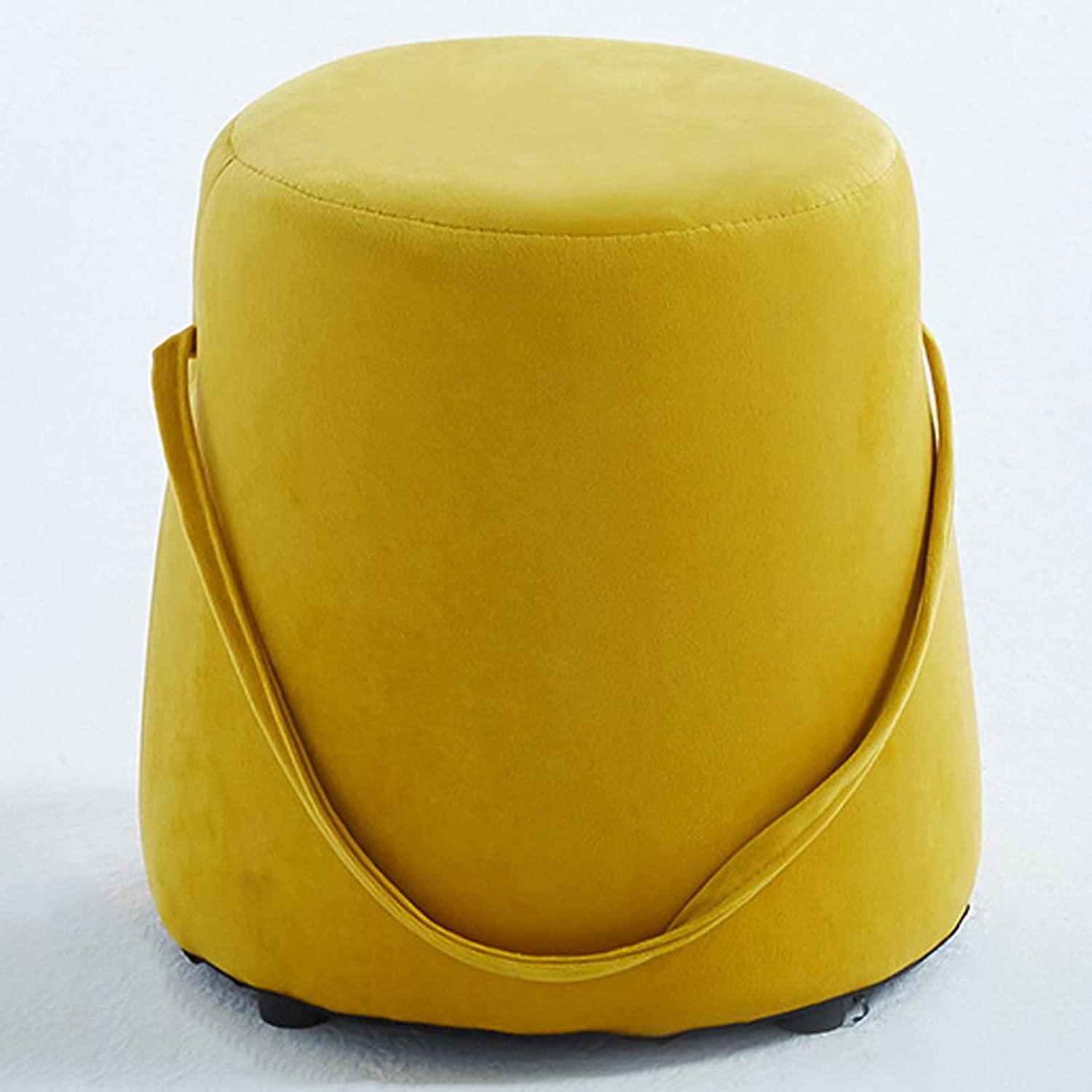 Repose-pieds portable trapézoïdal pour salon et chambre, le pouf jaune idéal près du canapé