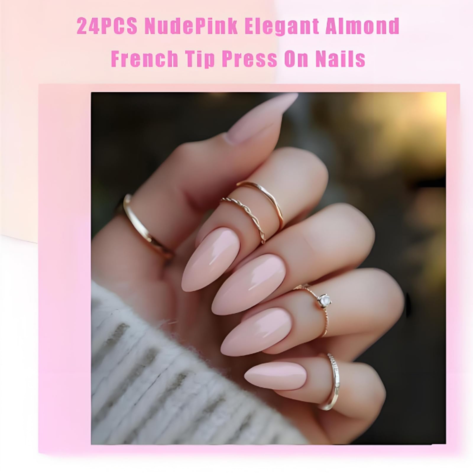 Pink Glossy Almond Press-On Nails For Salon-Quality Manicure At Home - Image 4