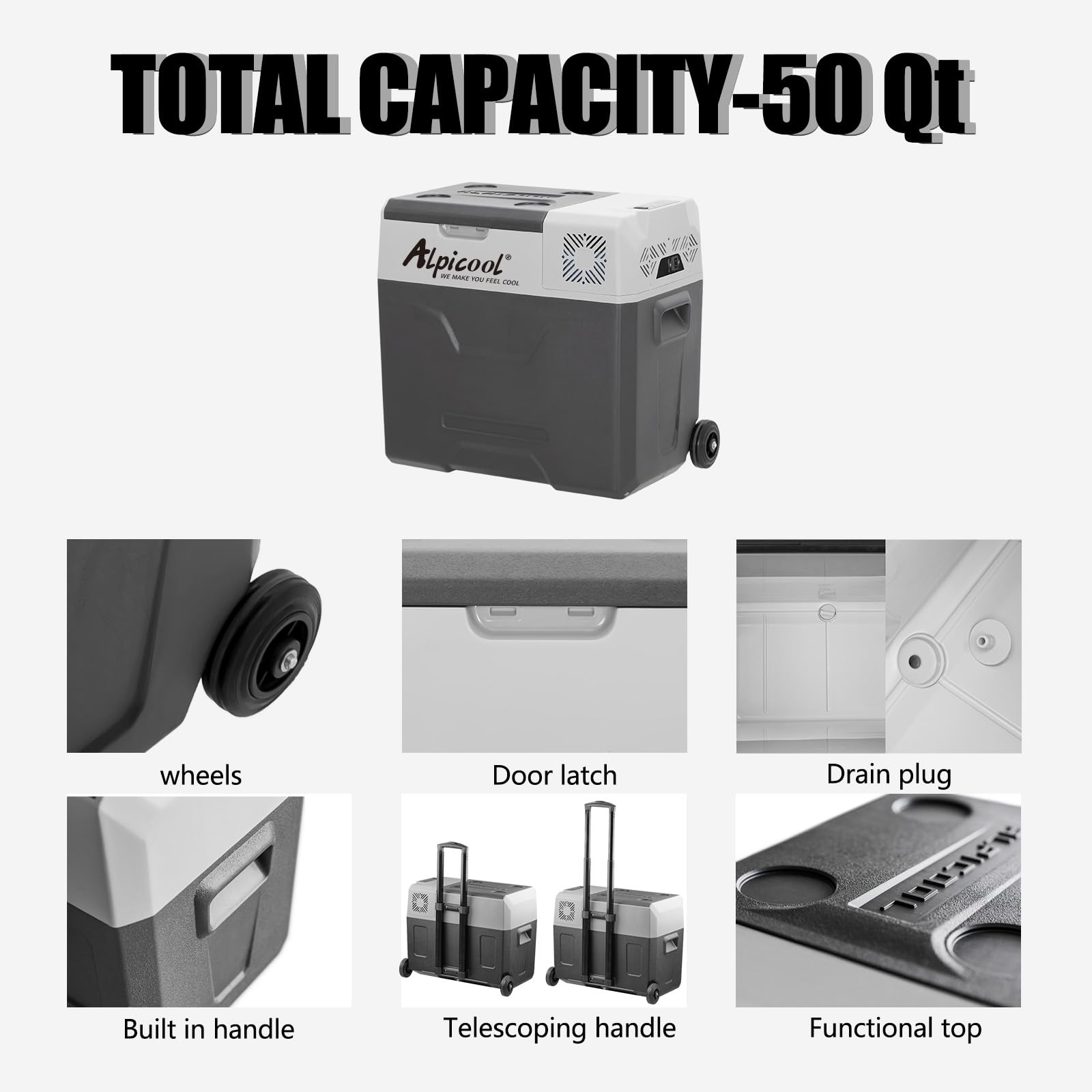 Amazon.com: Alpicool ECX50 Portable Refrigerator 50 Quart(47.3