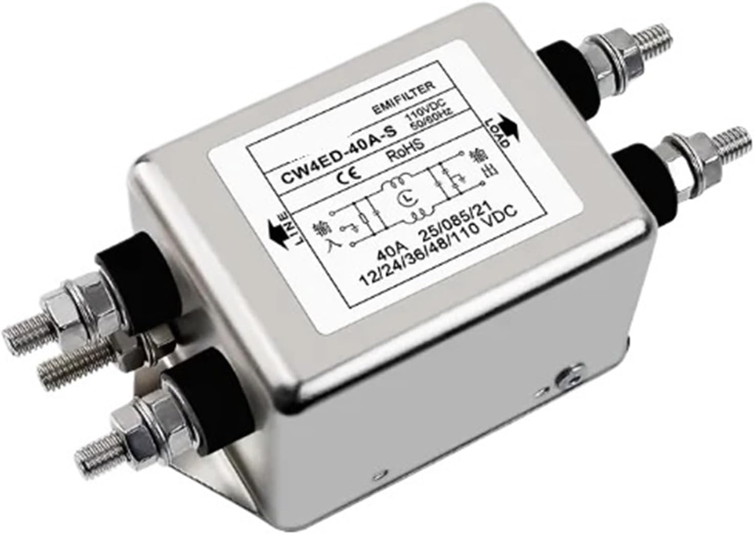 CW4ED-40A-S EMI Filter DC12V24V48100V30A40A50A Single and Double Section Power Supply Purification Terminal Card Rail Type