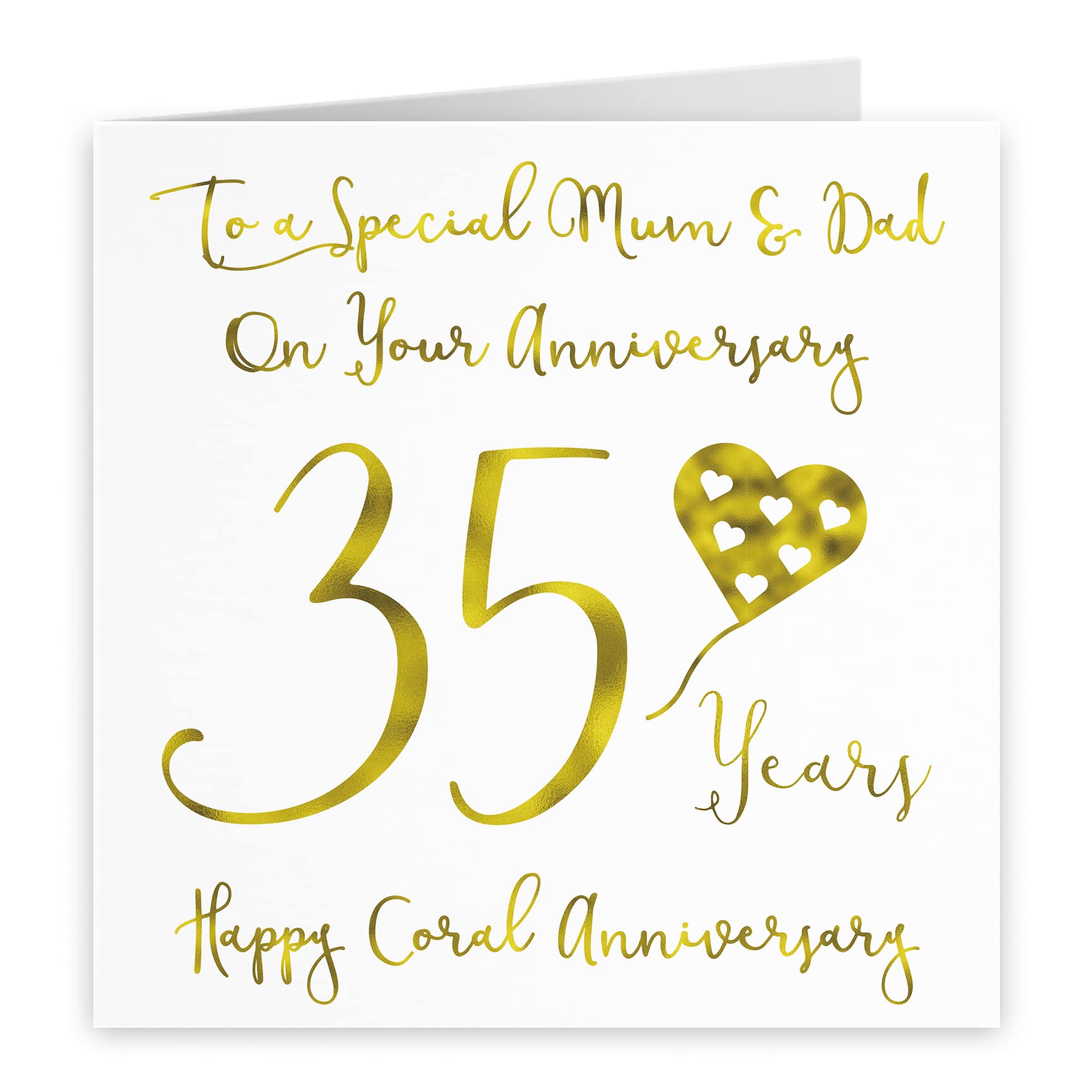 Hunts England, Mum And Dad, Parents 35th Anniversary Card, To A Special Mum & Dad On Your Anniversary, 35 Years - Image 2