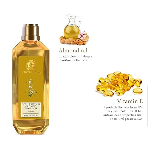 Miniatura 4 de Forest Essentials Aceite de Almendras Virgen Prensado en Frío Bio - 6.8 fl oz