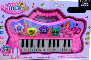 Princess لوحة مفاتيح البيانو لعبة أورغن إلكترونية متعددة الوظائف مع ضوء للأطفال لون روز