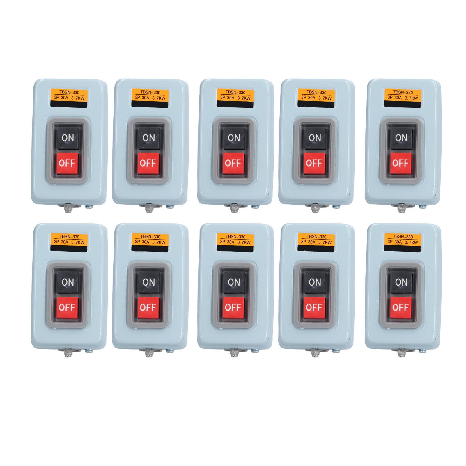 FTVOGUE Botón de Arranque para Motor Trifásico, Latón Conductor, 30A 380V