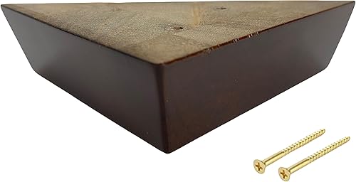 Miniatura 2 de Patas para muebles, juego de 4 patas de esquina de sofá de madera, triángulo de 1-12 pulgadas de alto por 5 pulgadas de ancho, reemplazo de patas de