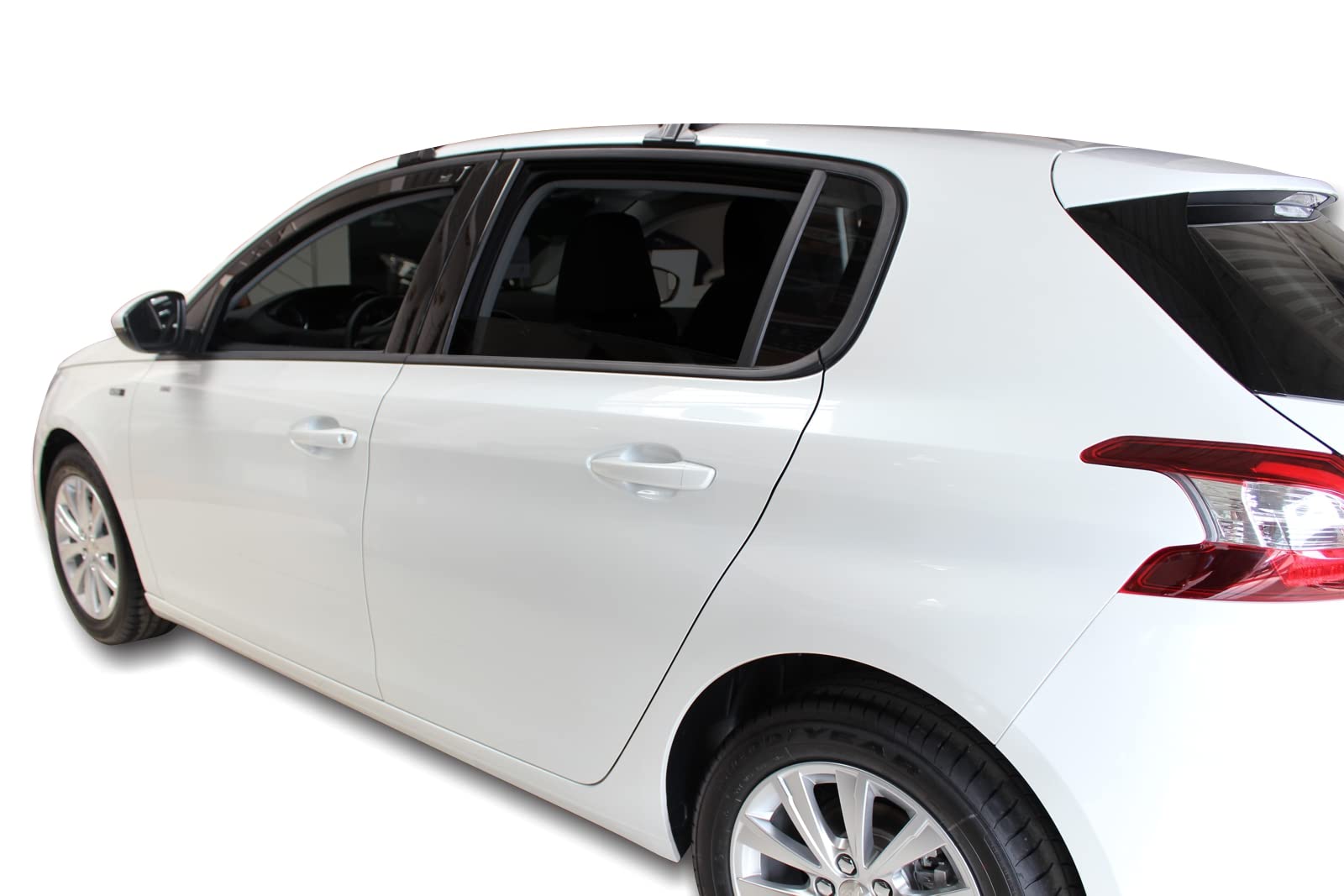 J&J AUTOMOTIVE Deflettori d'Aria per Peugeot 308 5-Porte Berlina/Wagon 2014-2021, Set da 2 Pezzi, Nero Fumé Oscurato Heko