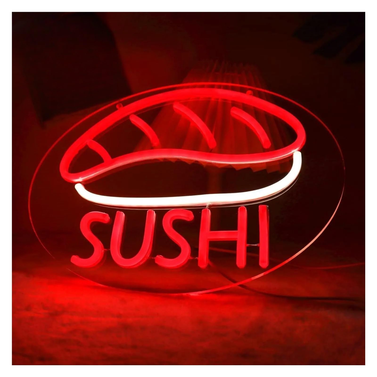 LEMST Signs Lamp Business Logo Neon Signs USB Powered Adjustable Brightness Sushi Letter Neon Lights Suitable for Restaurant Wall Decor 25.4cmx43.18cm